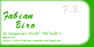 fabian biro business card